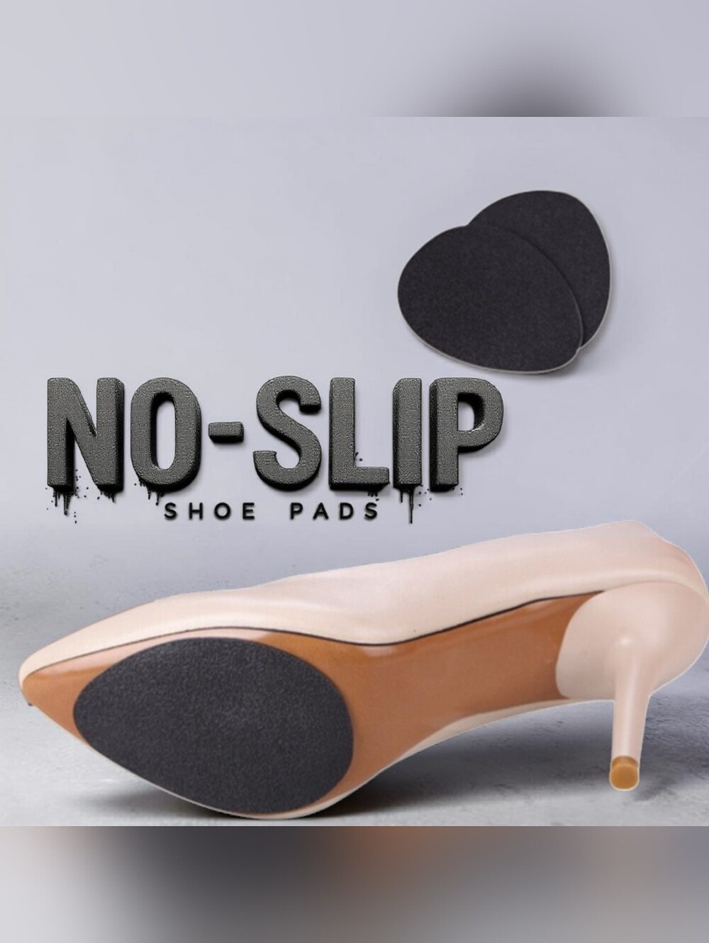 Non-Slip Black Shoe Grip Pads - 6 Pairs NEW
